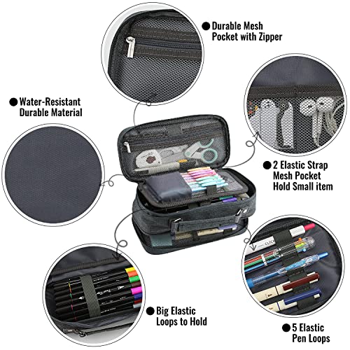 Joinpro Pencil Case, Large Capacity Pencil Case Organizer; Double Zipper Storage Bag; Big Pencil Pouch For College School Office Teen Girl Boy Men Women Adult thumb #3