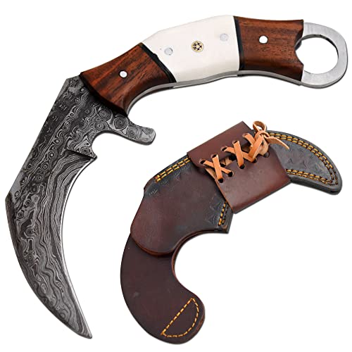Old Ram Handmade Fixed Blade Damascus Hunting Knife with Sheath | EDC Knife for Men