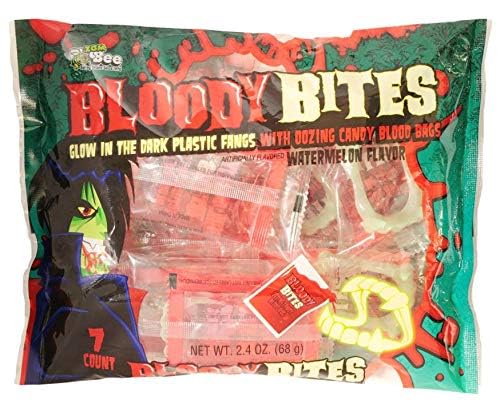 Bloody Bites Halloween Candy Fangs 3 Pk Bags miniatura 4