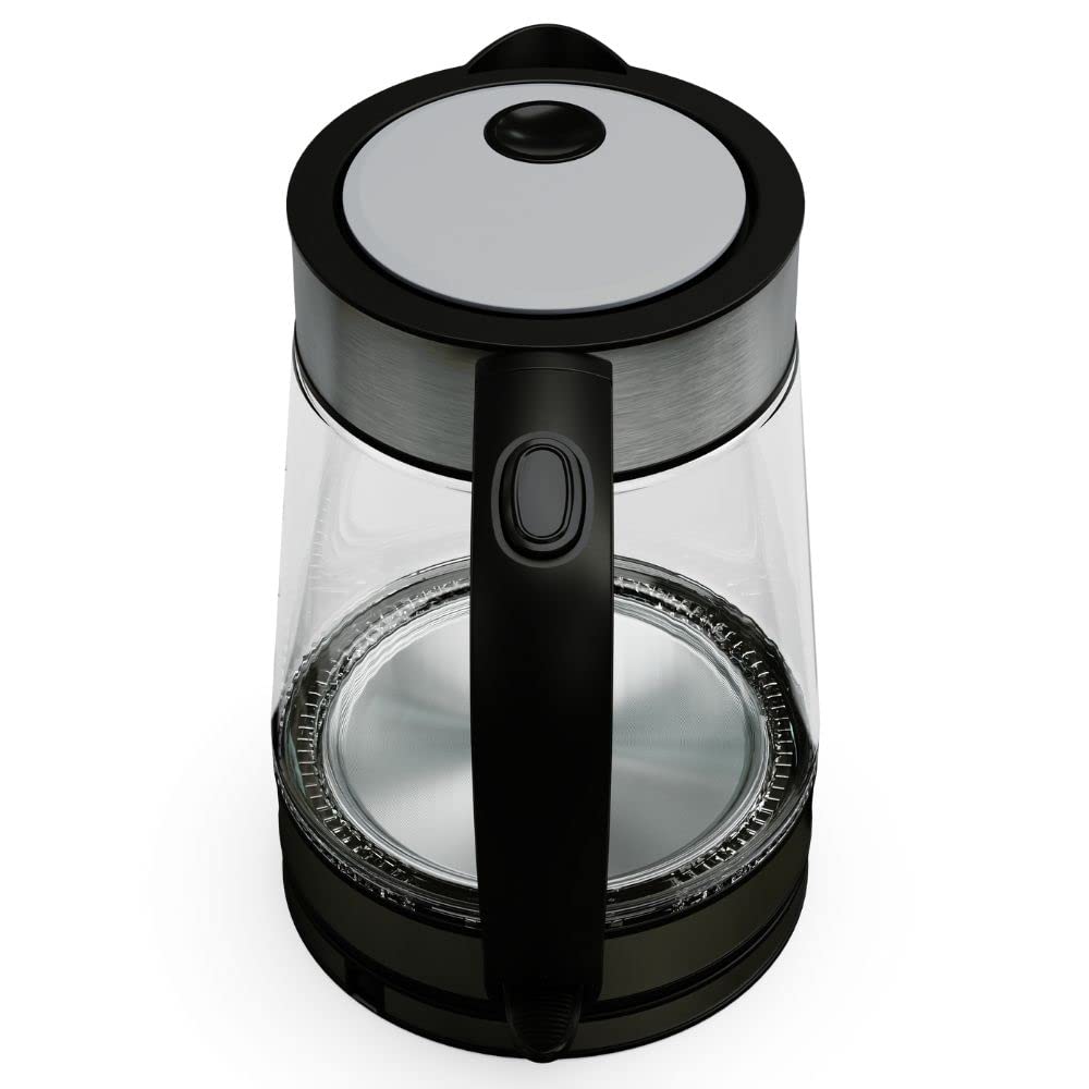 Tesla Hervidor de Agua Eléctrico KT300X - 1.7 Litros, 2200W de Potencia, Acero Inoxidable, Indicador LED, Tapa Pop-Up, Apagado Automático, Tecnología STRIX, Control Nivel de Agua (Color Negro)