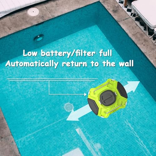 Robot pulitore per piscine senza fili, aspirapolvere automatico da 180 min, aspirazione autonoma, batteria da 5000 mAh, ideale per piscine fuori terra e interrate (bianco)