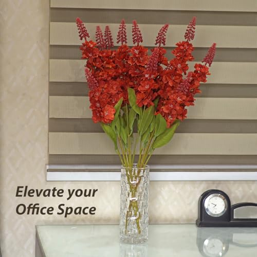 Image of Reiki Crystal Products Artificial Orange Snapdragon Flower -1 Stick with 7 Branches | Real Touch Faux Blooms for Home Decor, Bedroom, Living Room, Table, Balcony, Office & Weddings (Without Vase Pot)