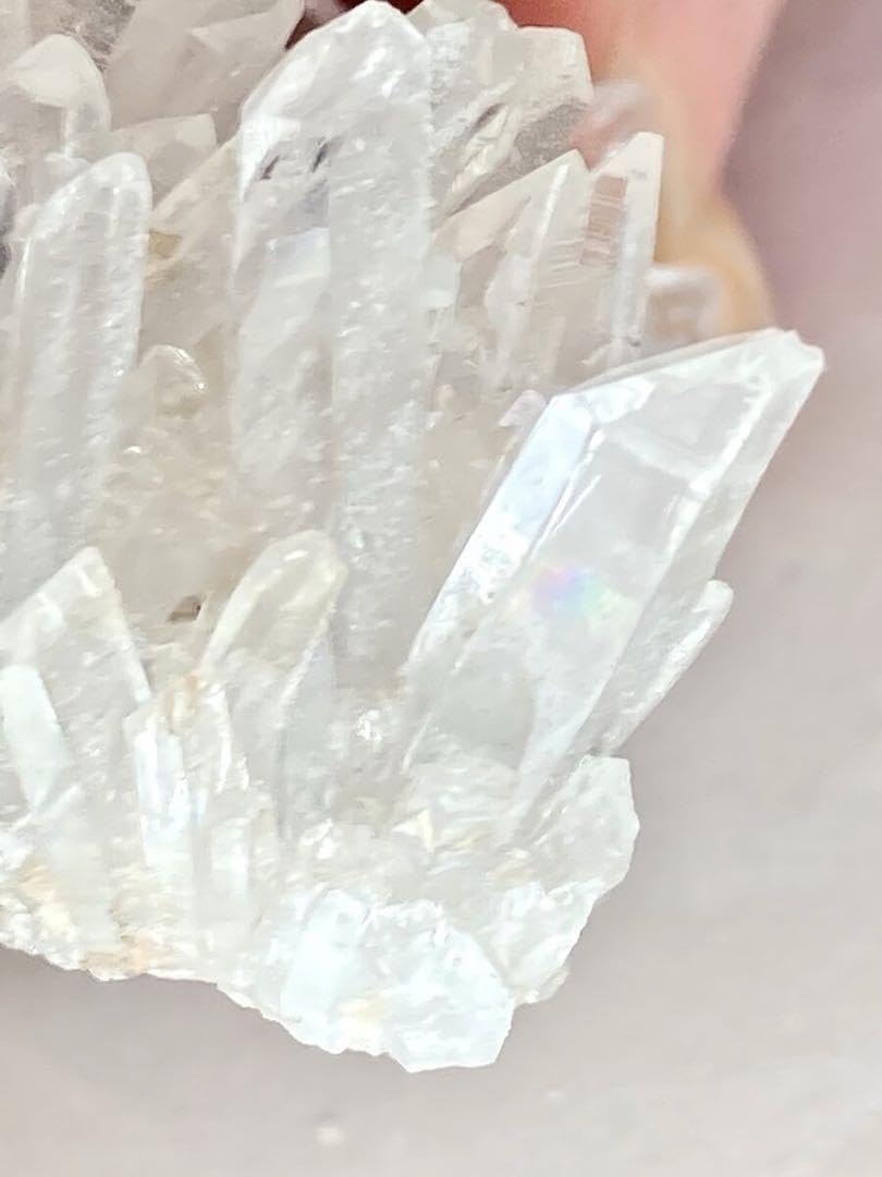虹入り✨四川省　ニードルクォーツ　クリスタル　水晶　クラスター　原石 Amazon.co.jp: レインボー 四川省 ニードルクォーツ クリスタル