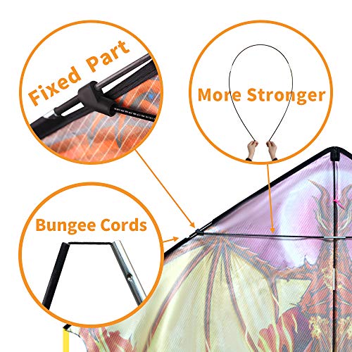 Dragon Kite For Kids Adults, Easy To Fly Best Delta Beach Kite, 300Ft Kite String(Fiery) #TOP5