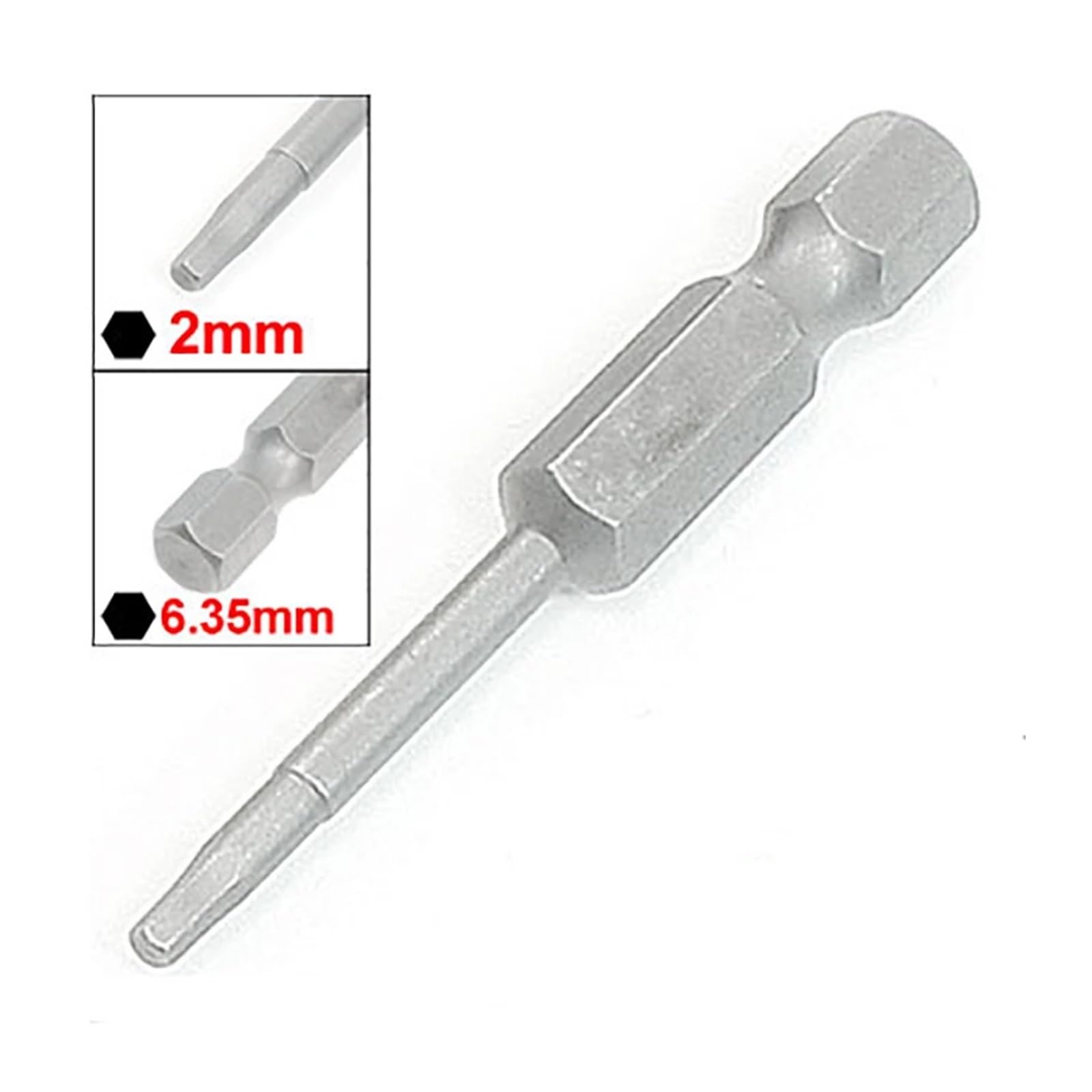 Juego de 10 puntas de destornillador hexagonales de punta de 2 mm magnéticas de 6,35 mm