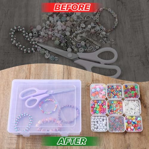 Image of DIVINA VITAE 62pc Small Bead Organizers & Storage Box, Clear Plastic, Hinged Lids, Waterproof, 60 Compartments, Jewelry Making, Crafts, Hardware