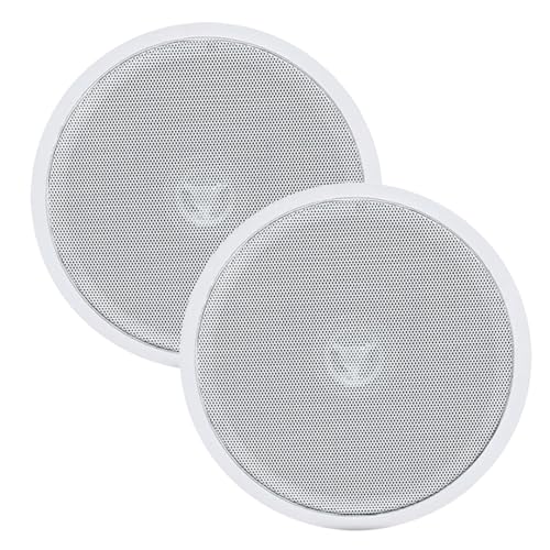Kit 2 Arandela Alto Falante Som Ambiente Acustica Teto Parede Embutir Gesso Redonda Coaxial Leson 140w Rms