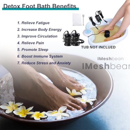 Máquina iónica para baño de pies desintoxicante con 40 fundas y 2 electrodos, sistema portátil para spa de pies para uso en casa, salón y club de spa miniatura 5