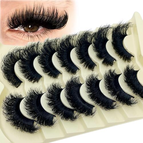 Mink Lashes Fluffy 20MM Dramatic Thick Volume Cat Eyelashes 25MM ...