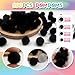 TOAOB 200pcs Black Pompoms with Googly Eyes 1 Inch Fuzzy Pom Poms Balls Arts and Crafts Supplies for DIY Crafts Decorations