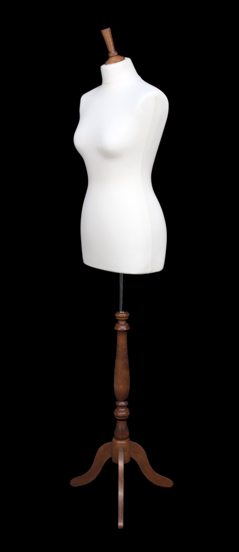 Manichino Da Sarto Busto Femminile Lusso - Taglia 42, Tessuto Jersey, Con Treppiedi In Legno Per Abbigliamento - Foto 6