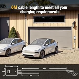 Morec Chargeur ev Type 2 32A 7KW 6M avec APP Prend en Charge la Connexion Standard Bluetooth et WiFi pour la Station de Charge ev Prise IEC 62196-2 Standard