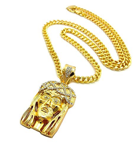 Cuban link chain with jesus piece Clearance