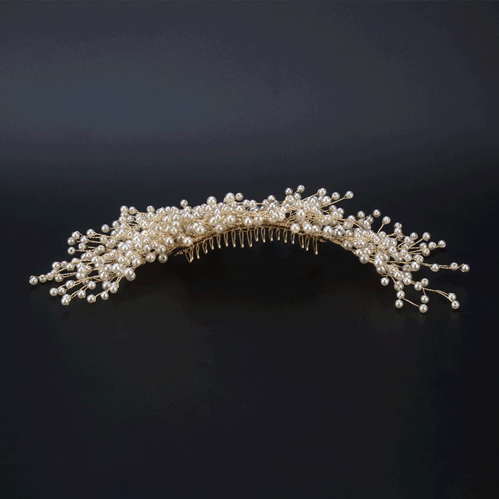 Elegantes Peinetas Para El Pelo Peineta para el pelo con perlas para novias, peines laterales con cuentas para boda, Clips para novia, peines para mujer, accesorios para fiesta de boda y graduación Pe