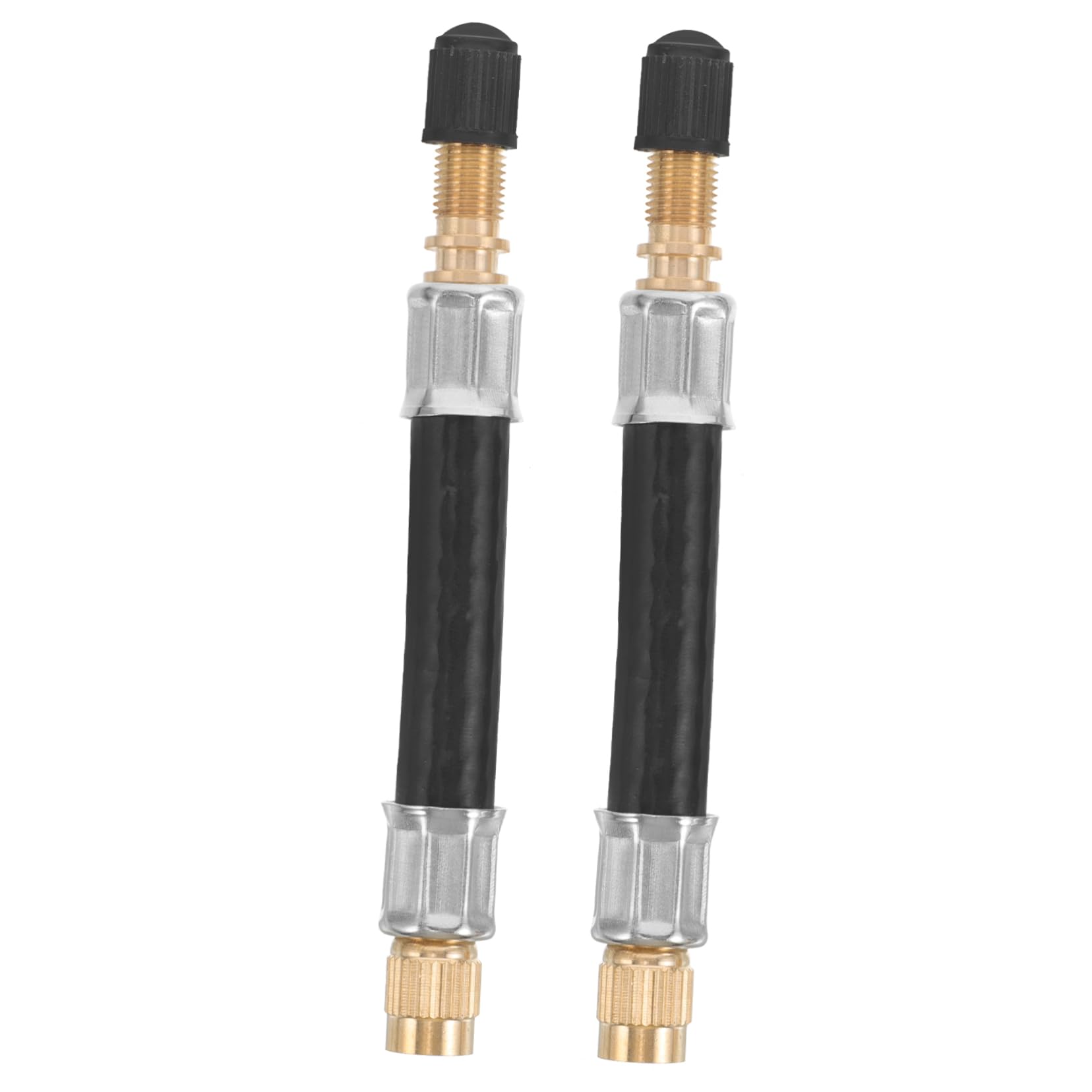 INOOMP 2pcs Tire Valve Extension Adapter Flexible Hose Nozzle for Truck Dual Tires Durable Air Pump Connector for Efficient Inflation and Leak Resistance