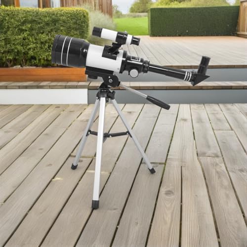 Telescopio astronómico refractor 70 mm con trípode y visor miniatura 7