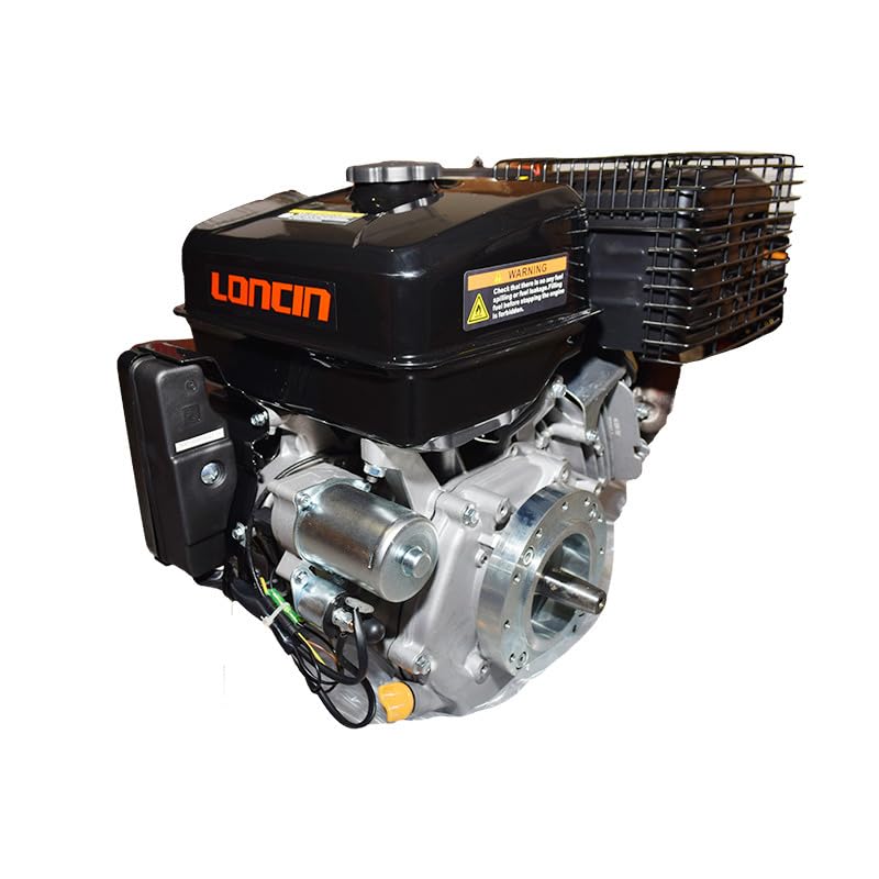 Loncin Motore 420 CC 12,3 HP con Avviamento Elettrico e a Strappo a Benzina 4 Tempi – Albero Orizzontale Conico Ø23 mm – Motore per Rasaerba, Motozappa, Trincia, Generatore