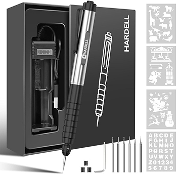 哈德尔多功能充电微型雕刻笔，适用于首饰、玻璃、木材、陶瓷和金属