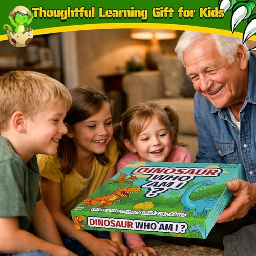 Garybank Guess Dinosaur Who Am I Games for Kids, 24 Educational Dino Cards with Facts & Inspiration, Dinosaur Learning Toys for Developing Critical Thinking and Speech Therapy, Age 6 and Up - Image 7