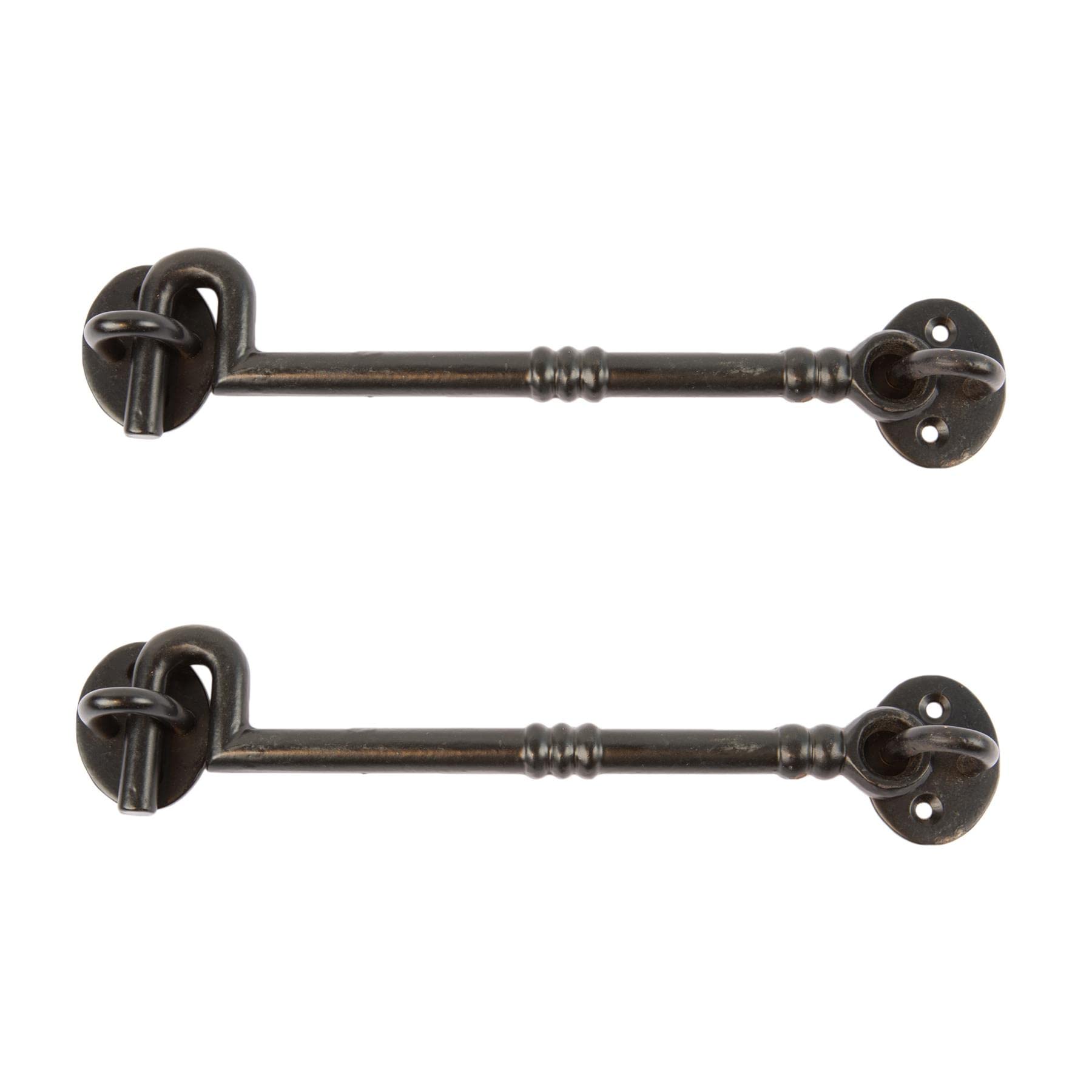 Hammer and Tongs - Ornate Cabin Hook and Eye - W225mm - Black - Pack of 2