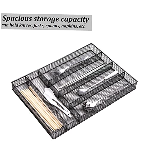 6 compartimentos de malha metal organizador talher bandeja bandeja organizador garfos colheres facas