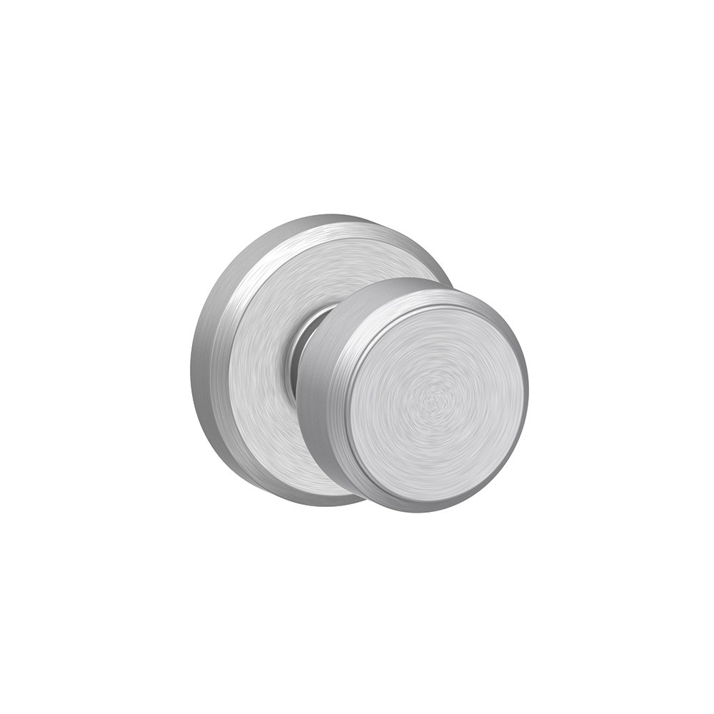 SCHLAGE Bowery Non-Turning Dummy Door Knob, Greyson Trim, Satin Chrome