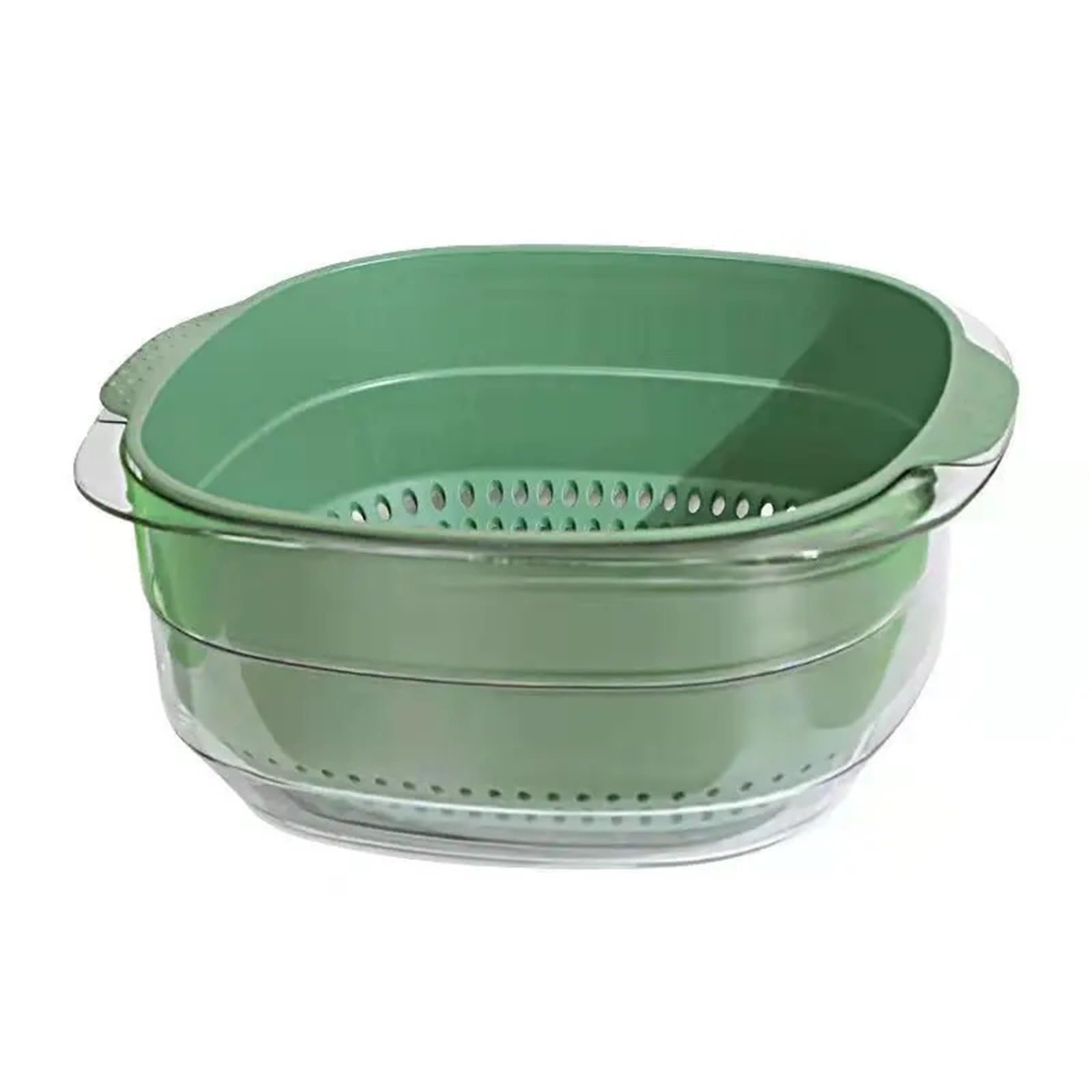 Cesta coladora de doble capa 2 piezas Para Cocina | Colador de frutas y verduras for lavado de cocina, cesta de remojo for lavado y enjuague(White)