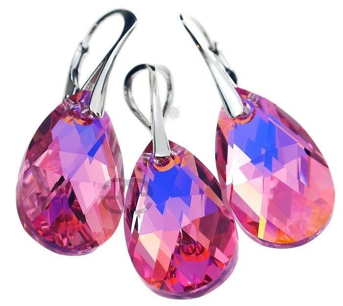 Boucles d'oreilles rose argent 925 ARANDE, le cadeau romantique idéal pour elle