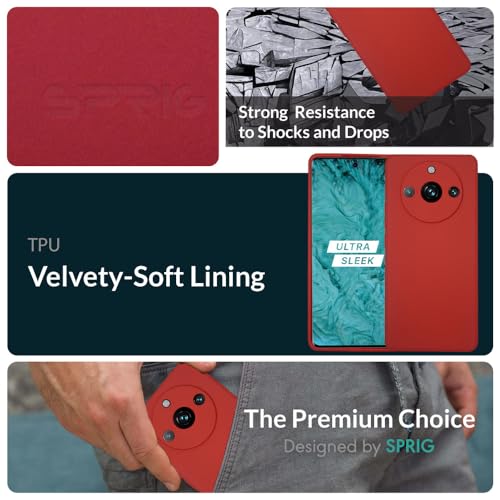Image of SPRIG Compatible with Realme 11 Pro Premium FlexTone (TPU) Back Cover Drop Tested Shock Proof Mobile Case for Men, Women, Boys and Girls with Camera Protection (Red)