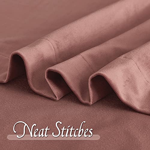 Image of RYB Home Velvet Blackout Curtains - Wild Rose Plush Privacy Blackout Energy Efficient Window Treatment Luxury Decoration for Living Room Girls Room, W62 x L84, 2 Pieces