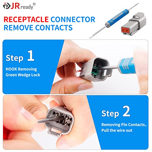 Image of JRready DRK-RT1B Deutsch Pin Removal Tool, Pin Socket Contact /Wedgelock Removal Tool, Suitable for Deutsch DT, DTM, DTV, DRB, DRCP and Strike Connectors (Pack of 2)