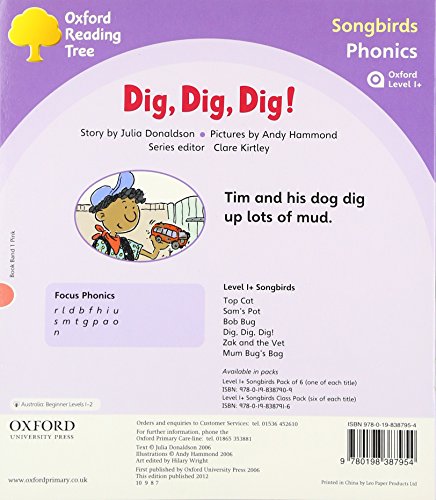 OXFORD UNIVERSITY PRESS Reading Tree Songbirds Phonics: Level 1+: Dig, Dig, Dig!