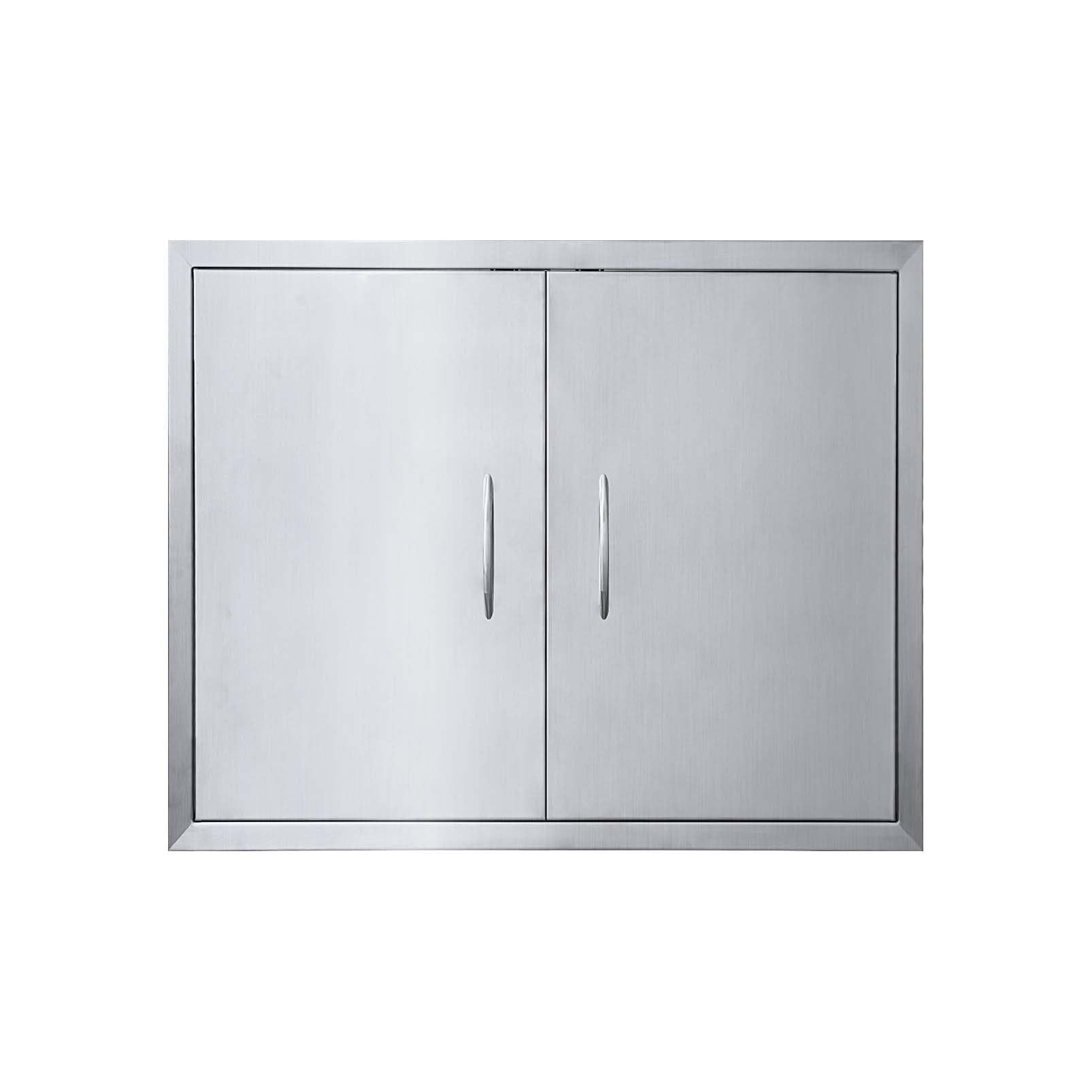 JIE JIN 26" W X 24" H Outdoor Kitchen Doors Double Doors Thickened 304 Brushed Stainless Steel BBQ Access Door BBQ Island Doors Outdoor Kitchen Accessories Door for Outdoor Kitchen BBQ Island