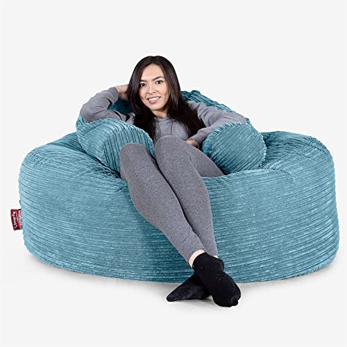 LOUNGE PUG, 'Mammoth' Sofa Sitzsack XXL, riesen Sessel, Cord Türkis – Bild 3