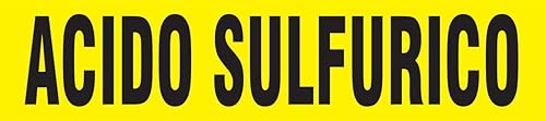 Accuform SHRPK685SSA Marcador de tubo autoadhesivo "Acido SULFURICO" para tubo OD de 34" a 1-14", negro sobre amarillo, 1" H x 8" W