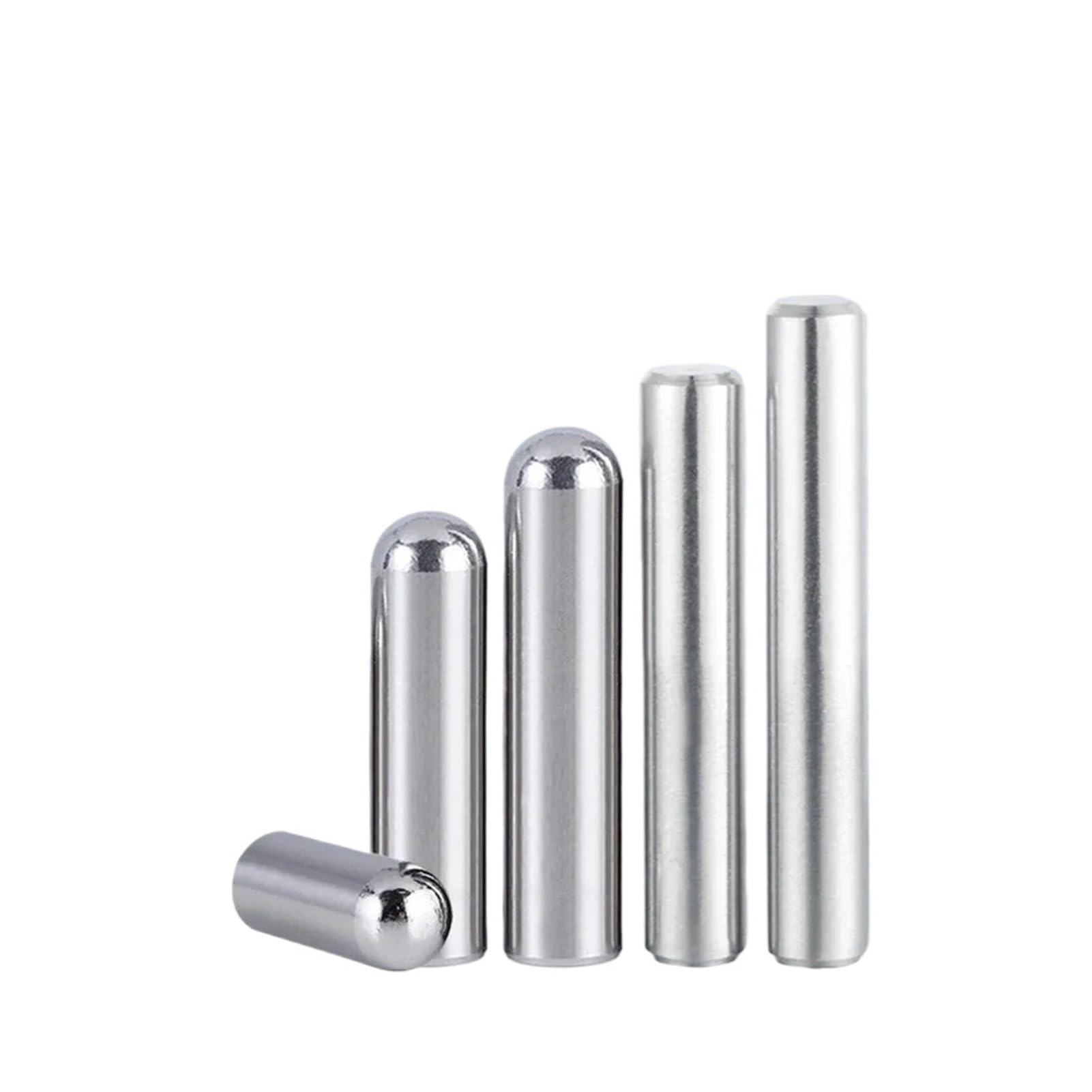 Kołek cylindryczny z okrągłą główką Kołki pozycjonujące z pojedynczą głowicą M5 M6, kołki ze stali nierdzewnej 303, okrągłe gwoździe cylindryczne z gwintem wewnętrznym(M6xD10x30mm 2pcs)