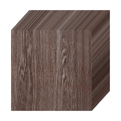 CYEER 40 unidades de suelo de vinilo autoadhesivo (3,6 m²) – 30 x 30 cm de PVC en aspecto de madera marrón – Baldosas impermeables autoadhesivas para cocina, salón y baño – DIY azulejos adhesivos para