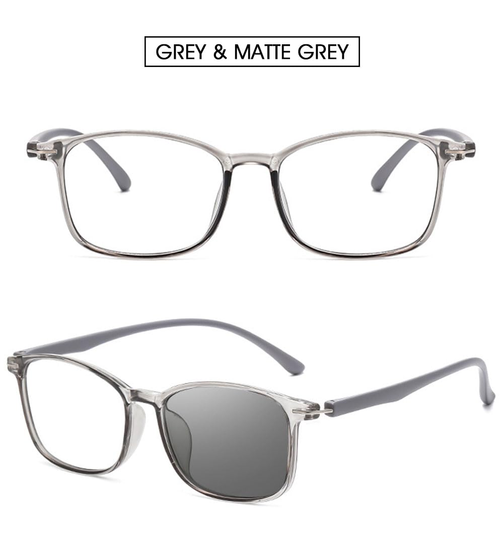 VEVESMUNDO Selbsttönende Lesebrille Gleitsichtbrille Blaulichtfilter Gleitsicht Multifocus Progressive Brillen Gleitsichtlesebrille für Herren Damen