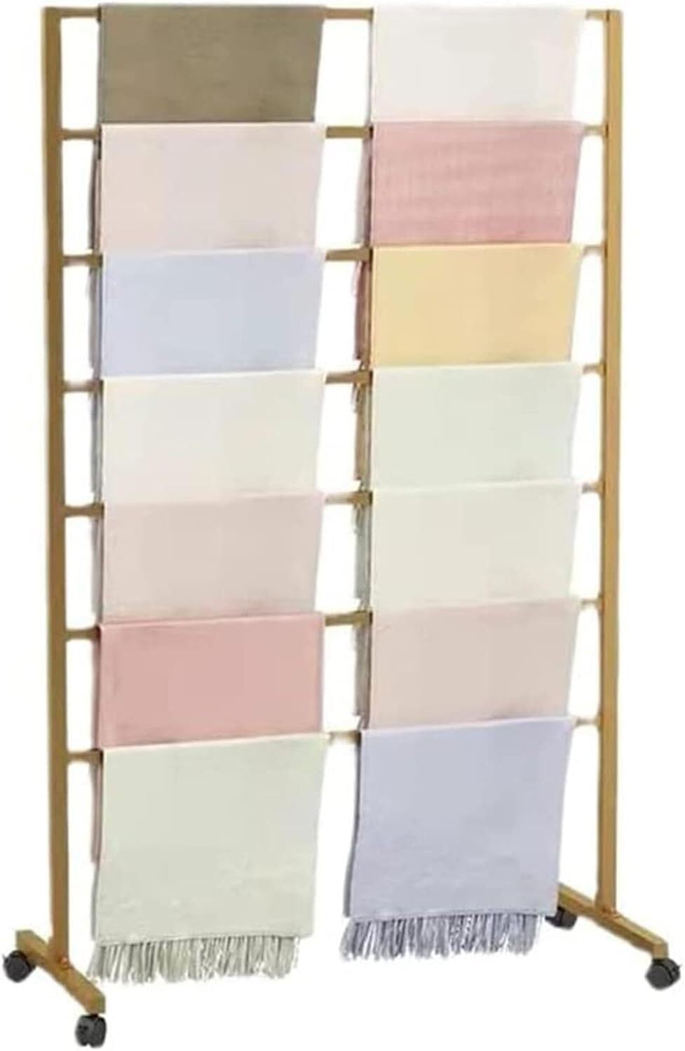Cintre en métal blanc Bianco de 145cm de hauteur pour exposer un châle délicat ELzEy