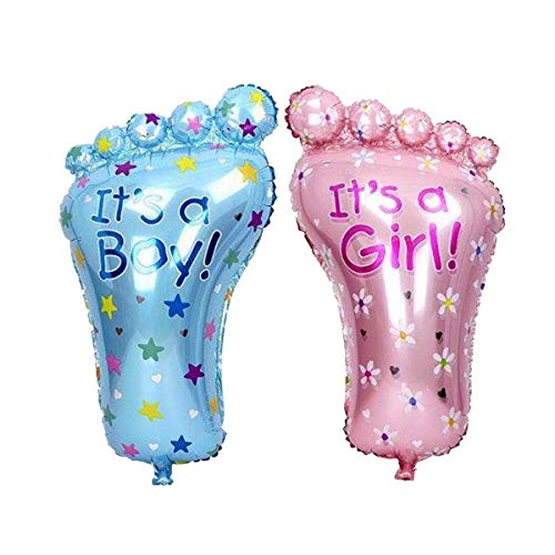 Image of Rozi Decoration Baby Foot Balloon Made With Foil Cute Feet Design 27 Inch for Baby Shower /Welcome Home Baby Pink & Blue Pack of 2 Pieces