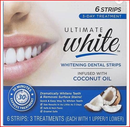 Ultimate Teeth Whitening Strips Professional Teeth Whitening Kit 30min Express Treatment Dental Strip Coconut Infused