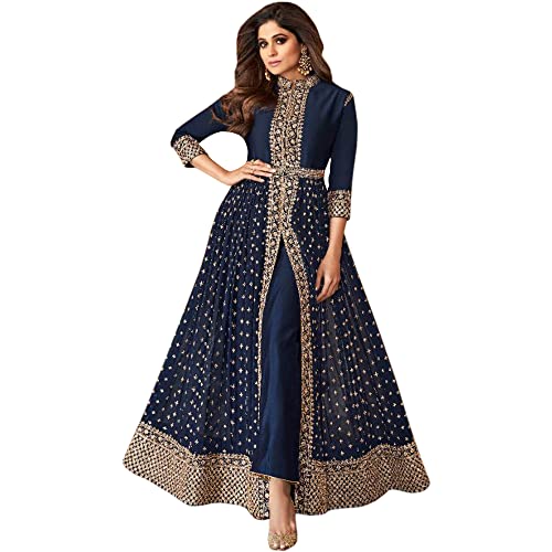 Eid Special Stitched Slit Anarkali Gown Pakistani Indian Designer Anarkali Shalwar Kameez Suits