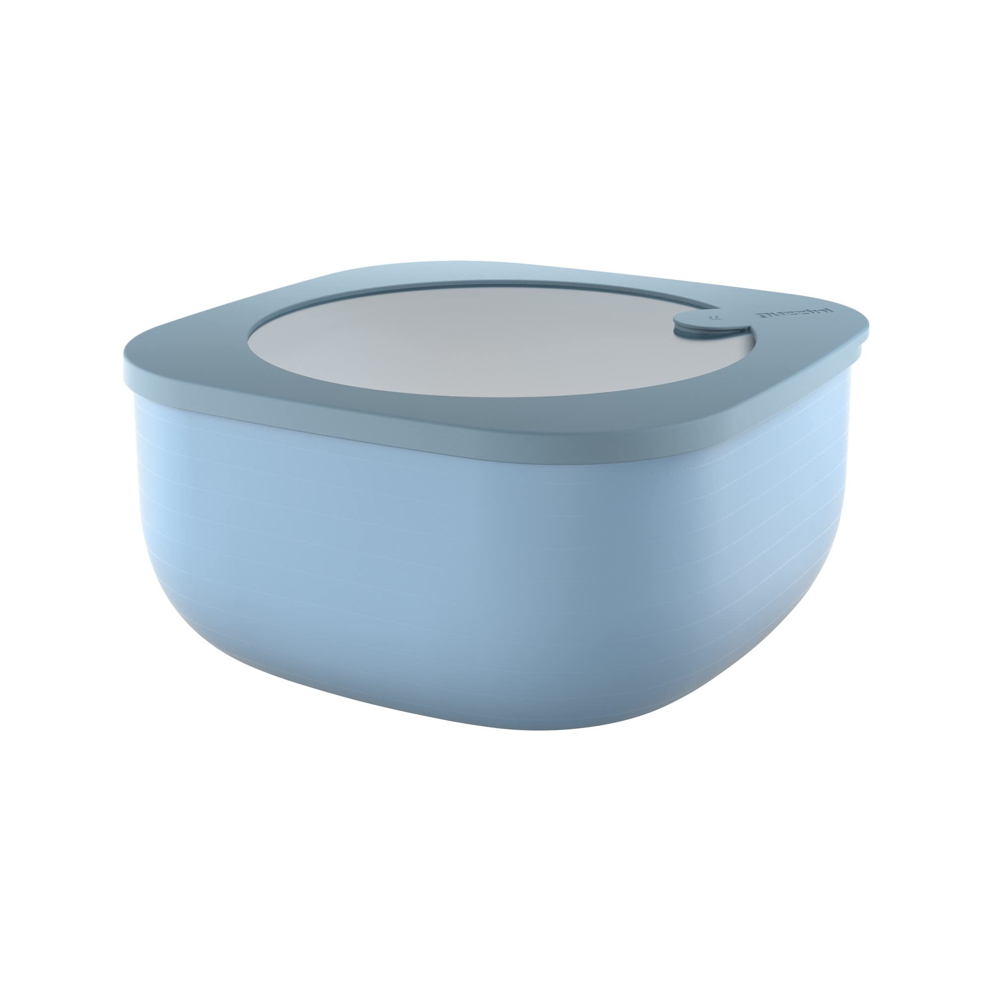 Guzzini Store&More Kitchen Active Design Low Airtight Fridge/Freezer/Microwave Containers (L), 19.5 x 19.5 x 9.5 cm, Blue (Matt Mid Blue)