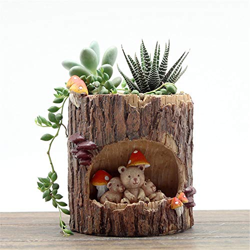 tonntyann 可愛い 癒し 動物 植木鉢 プランター フラワーポット プランター容器 多肉植物ポット デザイン小物 雑貨 インテリア アウトドア DIY 飾り おしゃれ 多肉植物 寄せ植え 鉢 (クマ-大)