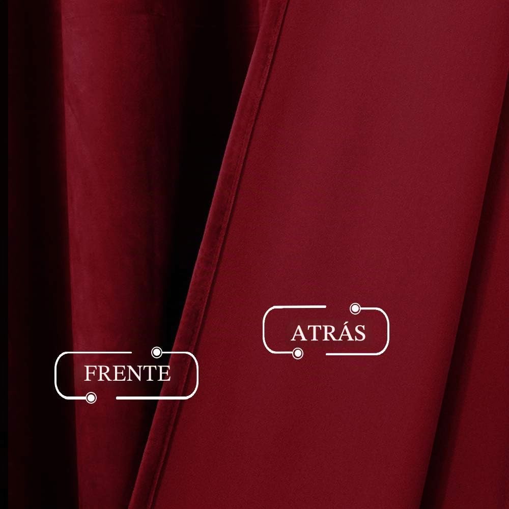 StangH Cortinas Rojas para oscurecer la habitación, Cortinas de Terciopelo Extra Anchas de 120 Pulgadas de Largo para decoración de Ventanas de exhibición, Cortinas de telón de Fondo de Vacaciones