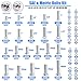 Bemaka 1287Pcs Nuts and Bolts Assortment Kit, 304 Stainless Steel Bolts Machine Screws Hardware Assortment Kit, Metric & SAE Phillips Pan Head Screws, Assorted Bolts, Nuts and Washers Kit