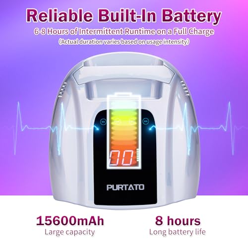 Image of PURTATO Professional Rechargeable 96W UV LED Portable Cordless UV Light for Nail Lamp Machine with Removable Stainless Steel Bottom,4 Timer Setting and Smart Sensor Nail Dryer (Plating Silver)