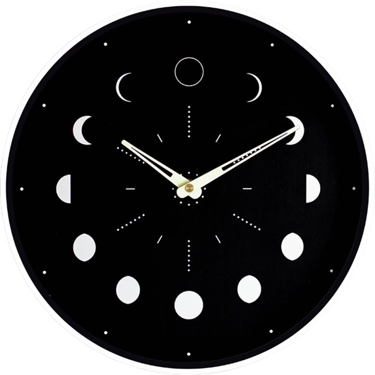 Horloge murale lune lumineuse 30cm silencieuse chambre salle à manger