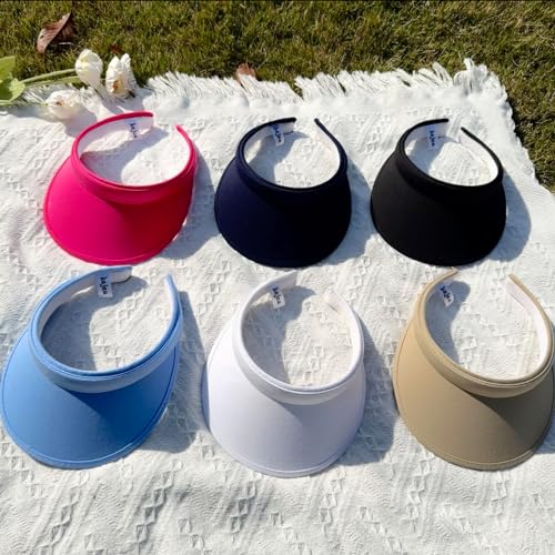 Image of 2 Pack Sun Visor Hats Women Men Clip On Wide Brim Visors Hat Outdoor Sports Golf Beach Travel Tennis Caps