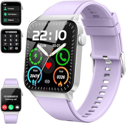 Schermo HD da 1,85 pollici e 200+ quadranti personalizzati: Lo smartwatch donna è dotato di uno schermo a colori TFT da 1,85 pollici e di un vetro temperato curvo 3D. La chiarezza e la velocità di risposta al tocco sono il doppio rispetto alla versione normale, offrendoti un'esperienza di alta qualità. Con 4 livelli di regolazione della luminosità, è chiaramente visibile anche al sole. Sull'app Gloryfit si possono scegliere fino a 100 quadranti e si può caricare una foto come sfondo dello smartwatch uomo per mostrare la propria personalità.